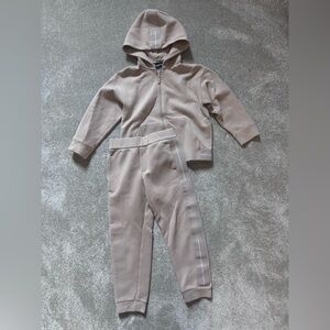 Emporio Armani Kids Beige Hooded Zip Sweatshirt & Joggers